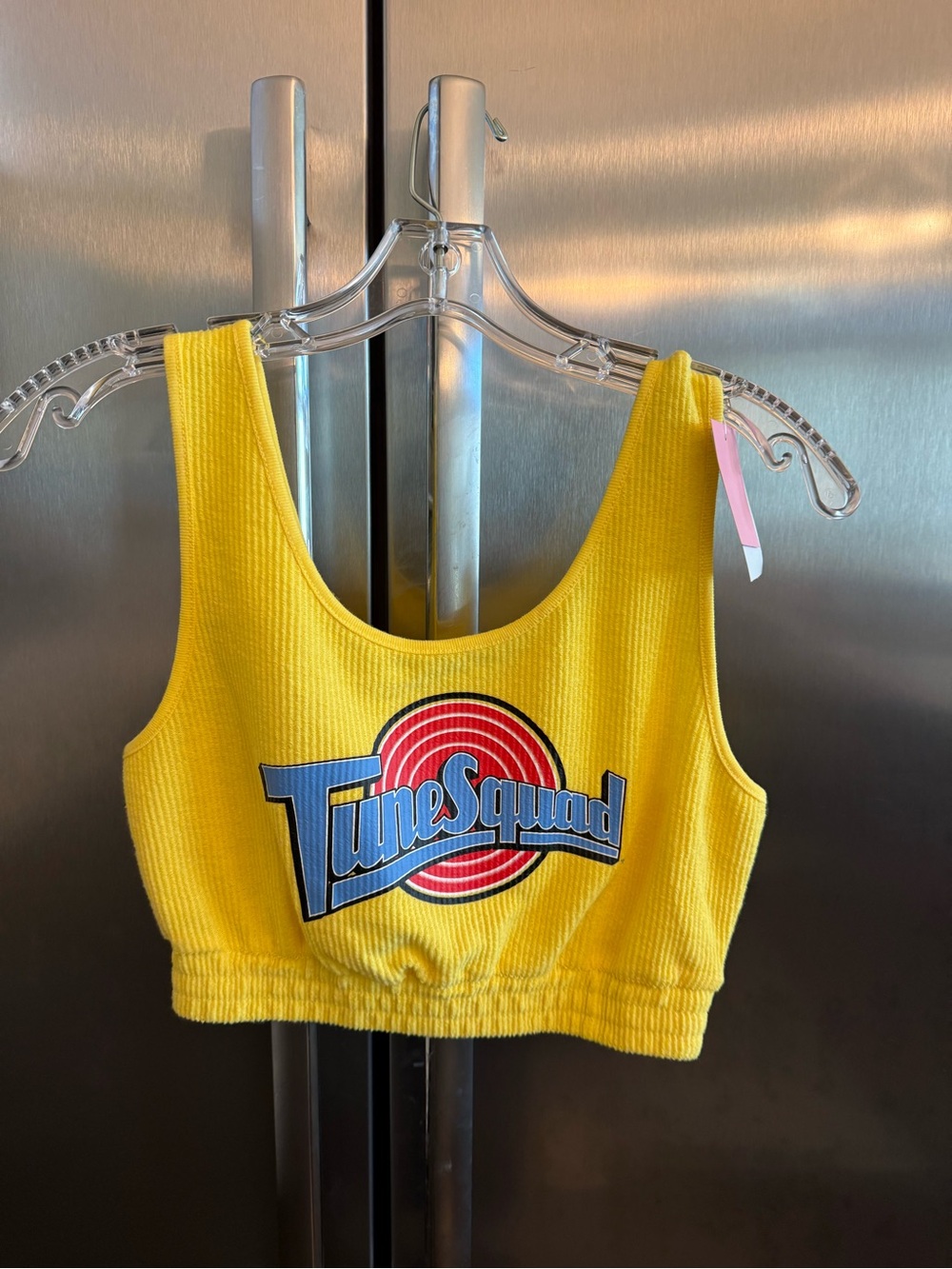 Tune Squad Yellow Ribbed Cropped Tank - Picture 7 of 7